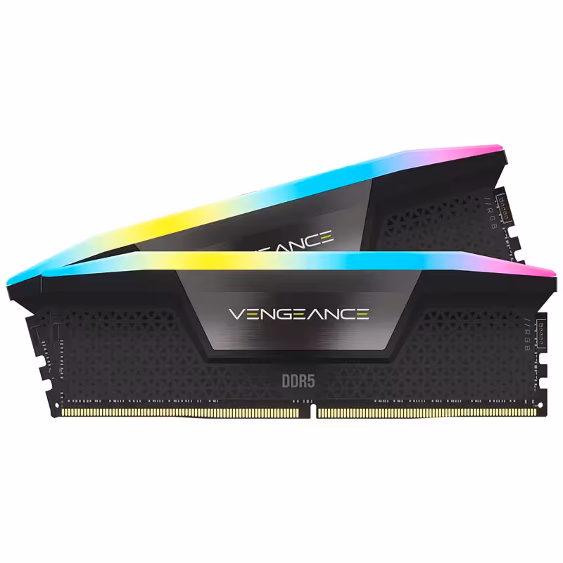 رم کامپیوتر DDR5 دو کاناله 6000 مگاهرتز CL40 کورسیر مدل Vengeance RGB ظرفیت 32 گیگابایت