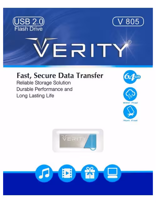 فلش مموری فلزی وریتی مدل V805 ظرفیت 64 گیگابایت
