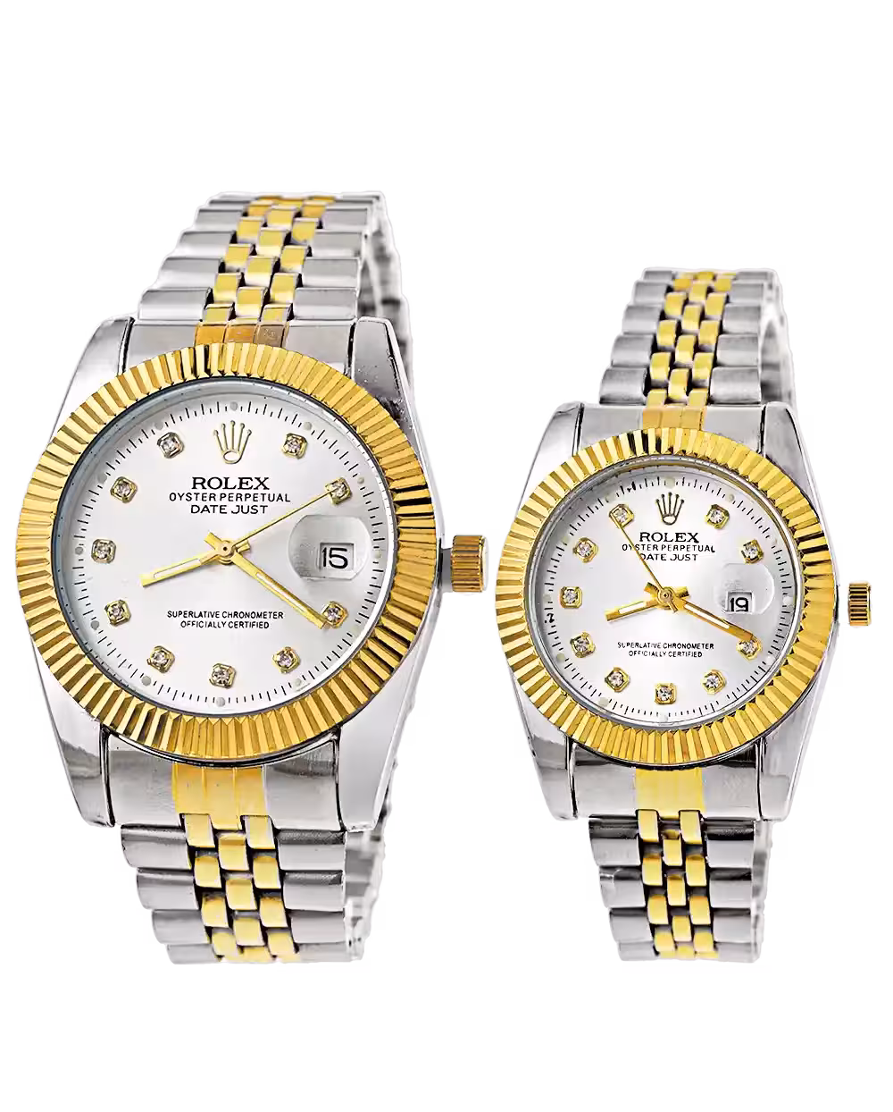 ست ساعت مچی مردانه و زنانه رولکس ROLEX طرح دیت جاست مدل 1267