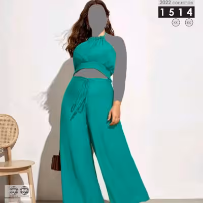 نیم تنه و شلوار نخ ویسکوز سایز بزرگ