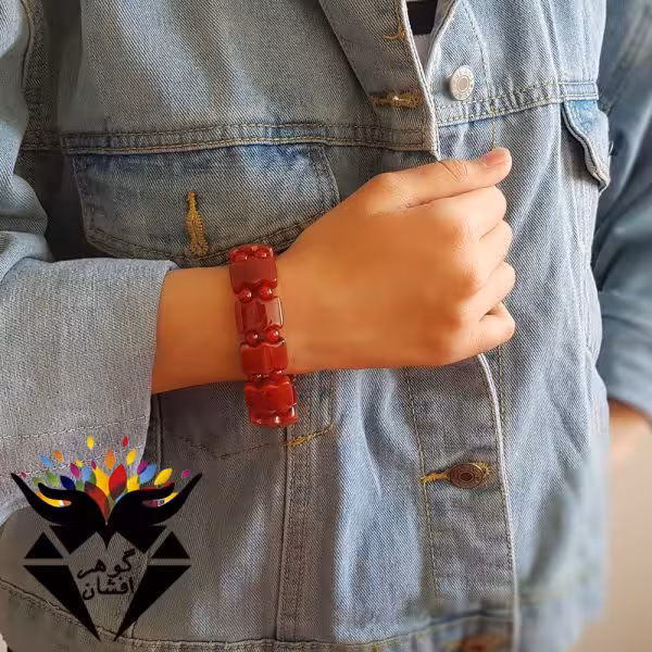 دستبند عقیق سلیمانی اصل خوش تراش کد D_1726