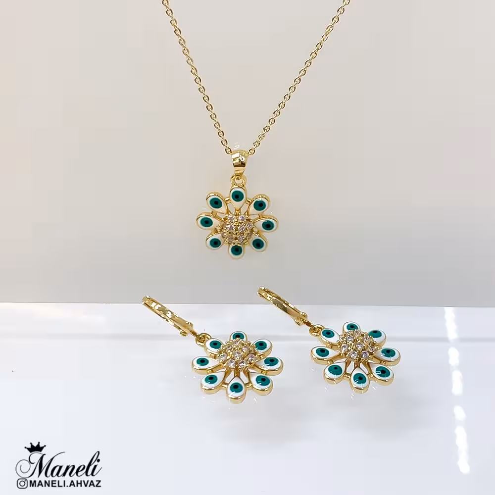 نیم ست چشم نظر طرح گل 14010814