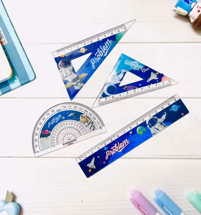 ست گونیا نقاله خط کش طرح فضانورد