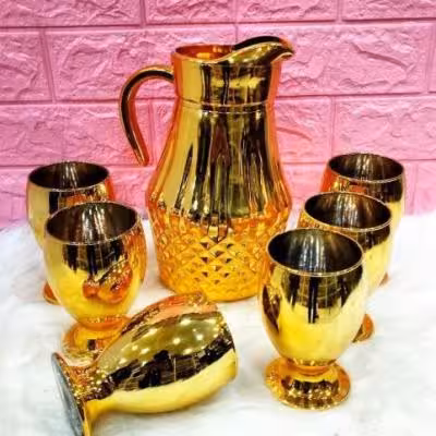 پارچ لیوان طلایی