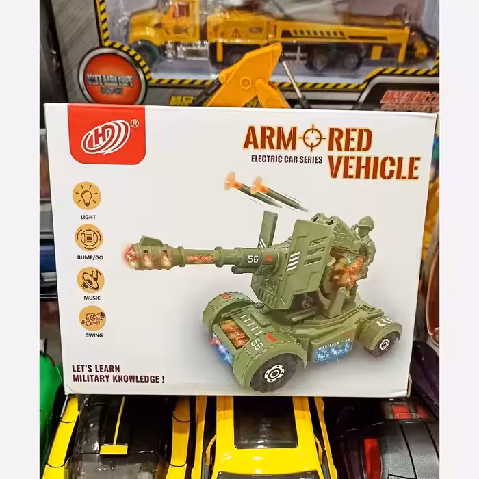 اسباب بازی تانک باطری خور تیر پرتابی موزیکال