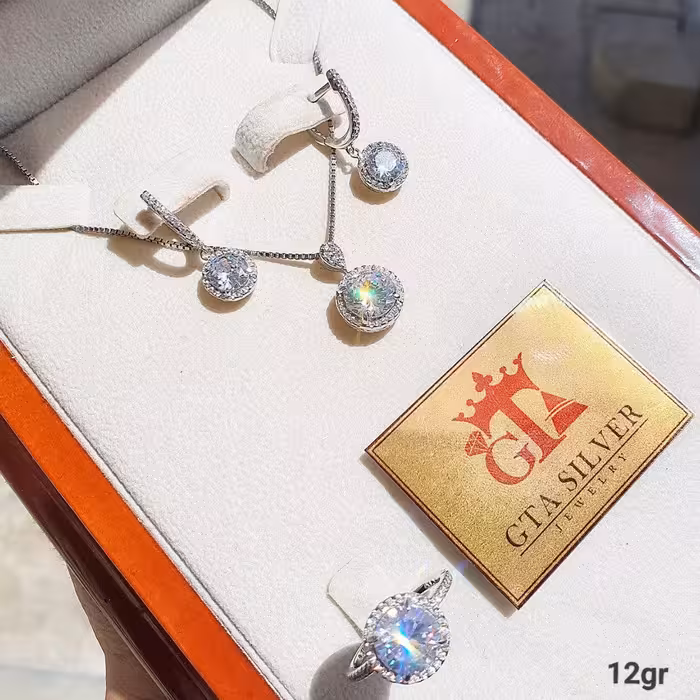 نیمست نقره 925روکش طلا تضمینی