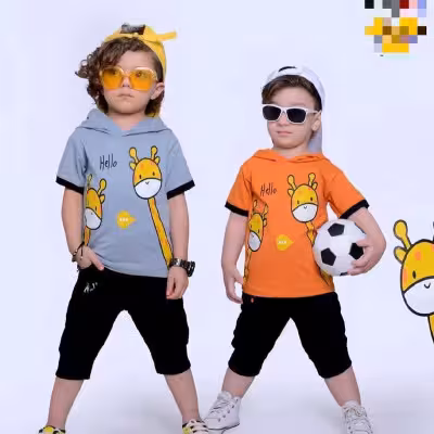 تیشرت و شلوارک زرافه ای