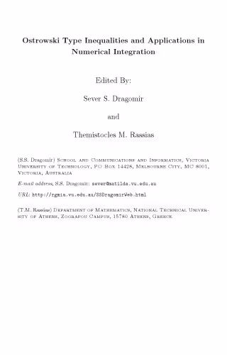 خرید و دانلود نسخه کامل کتاب Ostrowski Type Inequalities and Applications in Numerical Integration