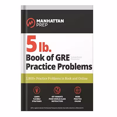 خرید و دانلود نسخه کامل کتاب 5 lb Book of GRE Practice Problems 1,800  Practice Problems in Book and Online by Manhattan Prep