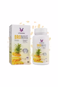 قرص بروماگ بروملین حاوی منیزیم و ویتامین B6 برند Vitisfera- بسته 60 عددی