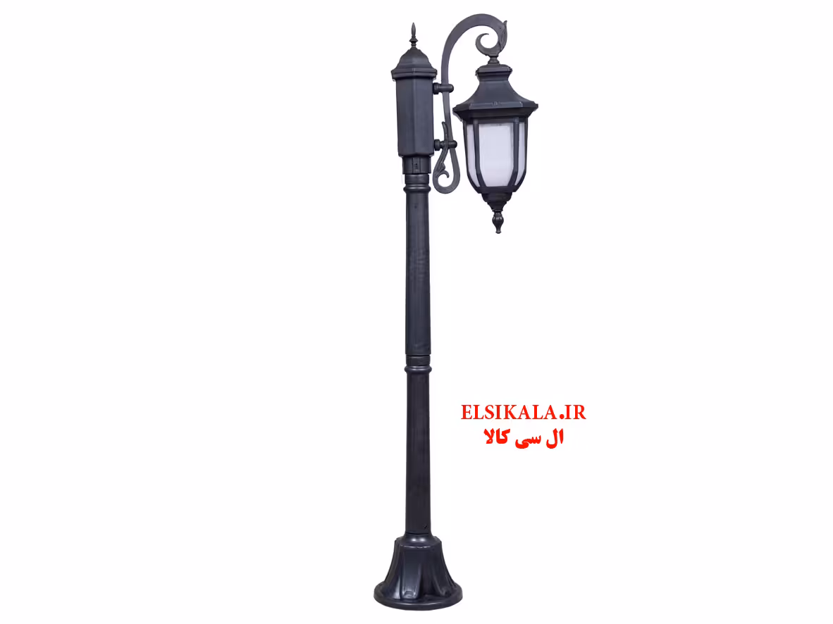 چراغ حیاطی مدل زرین تک شعله مشکی با پایه و بدون پایه