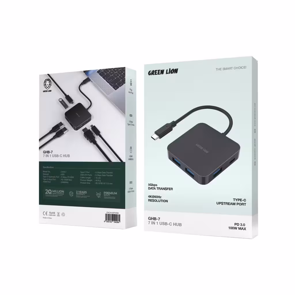 هاب 7در1 یو اس بی سی گرین Green GHB-7 7IN1 USB-C Hub