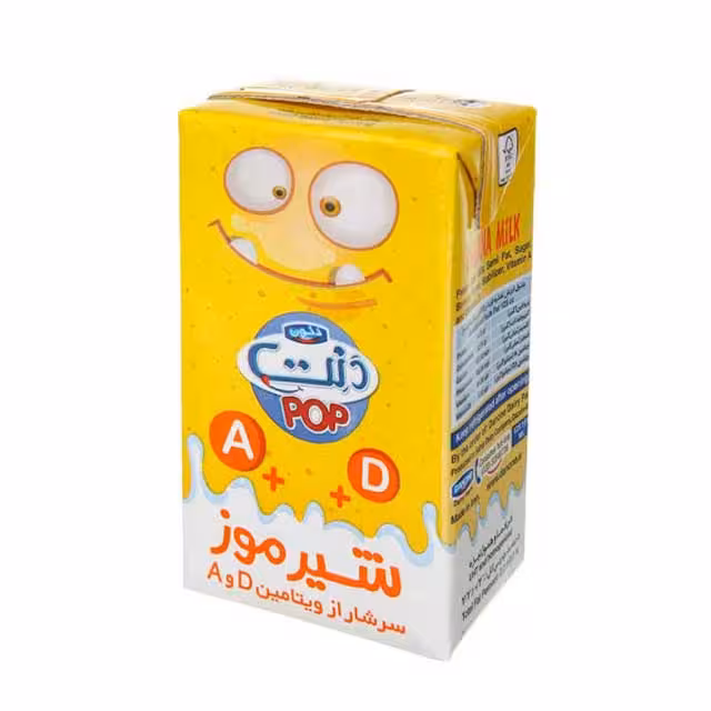 شیر موز غنی شده با ویتامین A D دنت 125 میلی لیتری