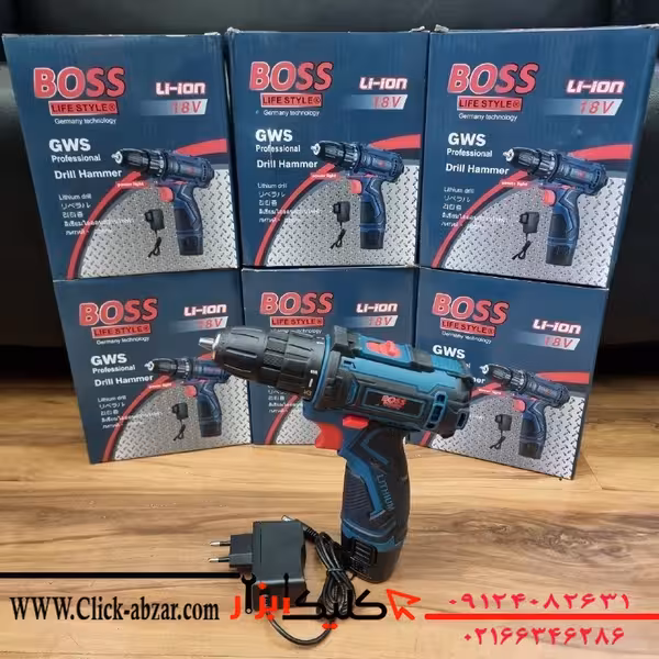 دریل شارژی 18 ولت تک باطری باس