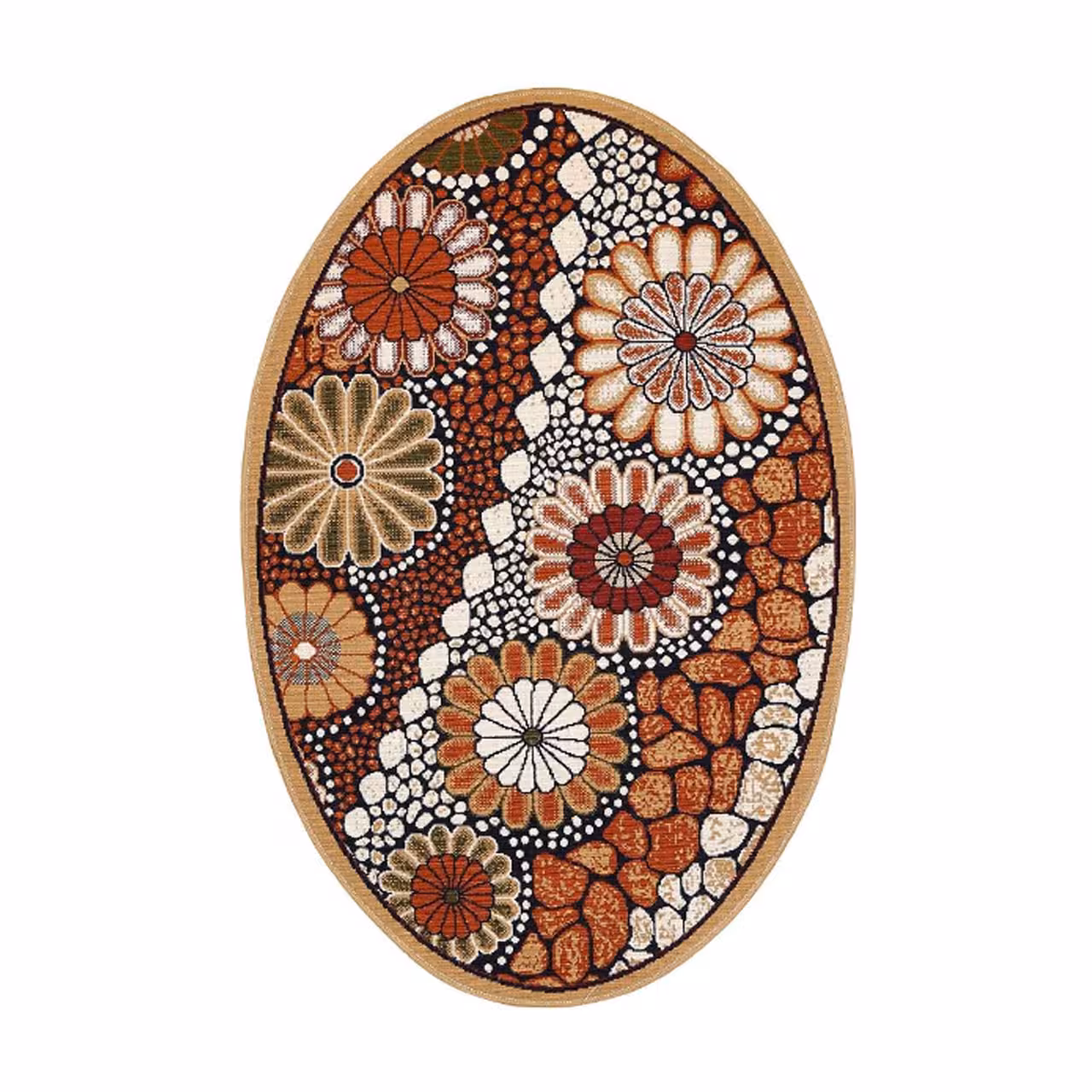 گلیم ماشینی دنیای فرش مدل سنگی