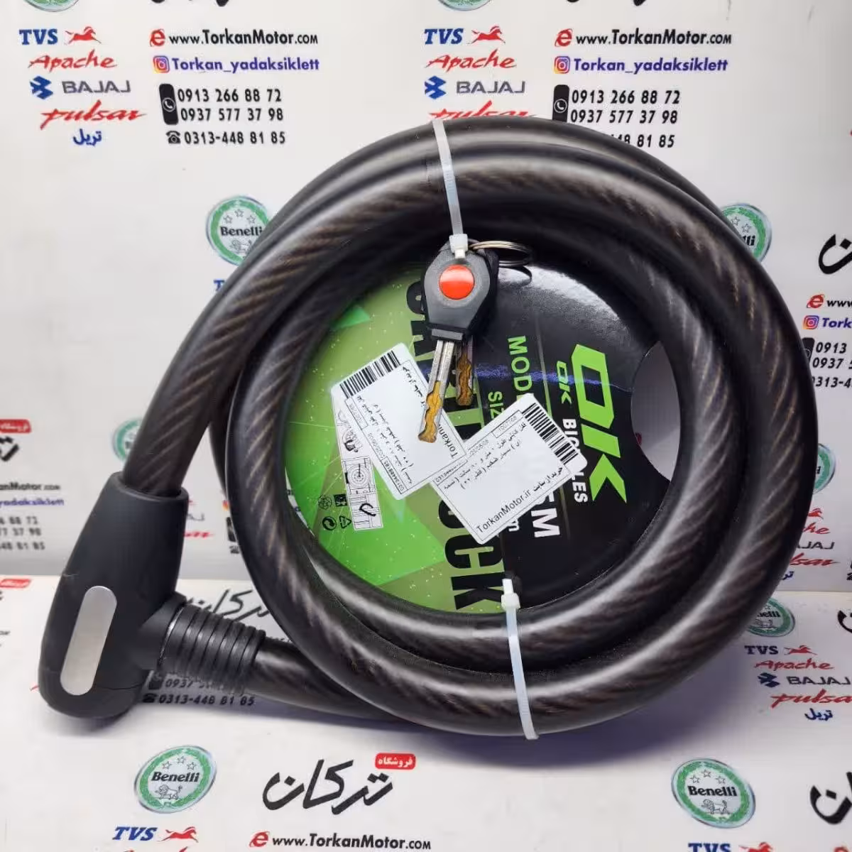 قفل کابلی طول 1 متر و 80 سانت ( تسمه ای ) بسیار ضخیم ( قطر 22 )