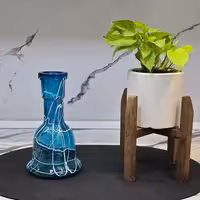 شیشه قلیان نیلی بزرگ کریستال عنکبوتی