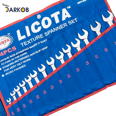 مجموعه 14 عددی آچار یکسرتخت یکسررینگ لیکوتا مدل AWT-ESFK08