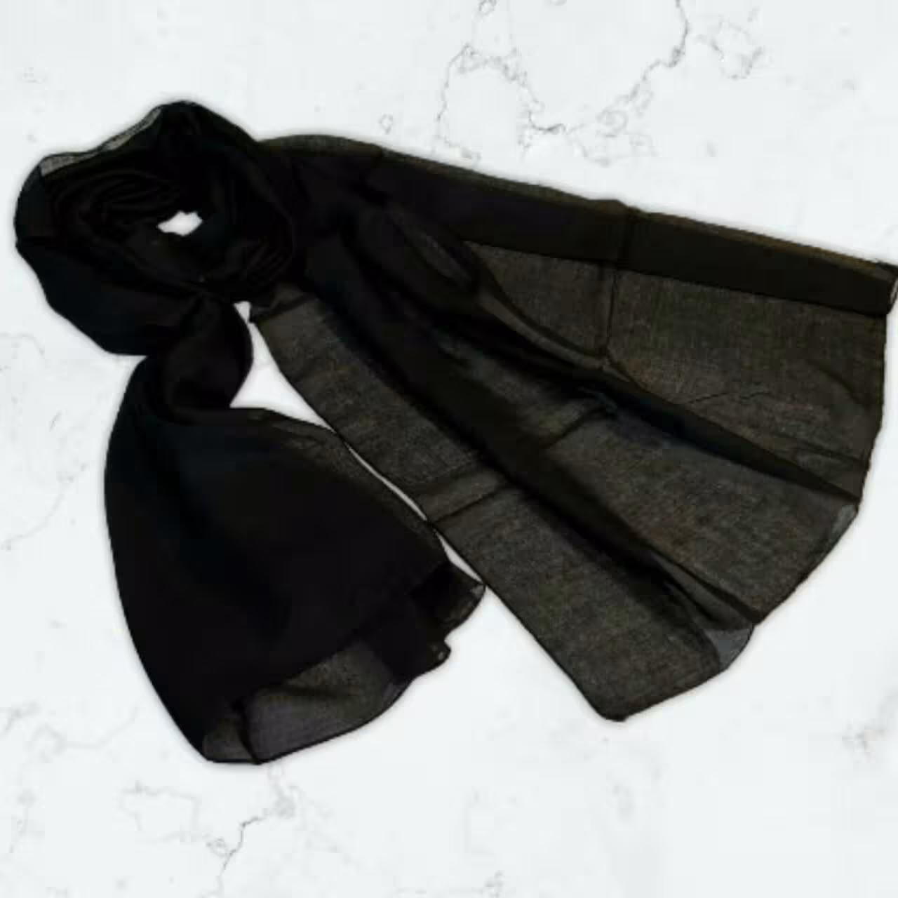 شال نخی .تک رنگ مشکی .قواره 73در200.خنک و تابستانی 