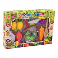 اسباب بازی میوه برشی 11 قطعه مدل Kitchen Funny کد 1273 با ماهیتابه و لوازم