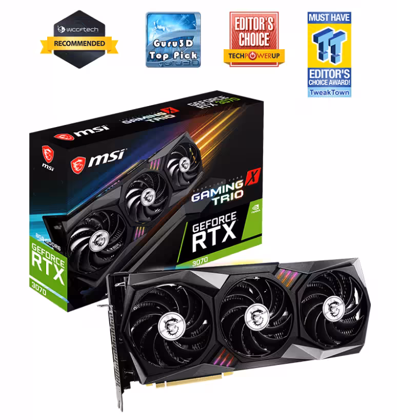 کارت گرافیک  ام اس آی مدل GeForce RTX™ 3070 GAMING X TRIO حافظه 8 گیگابایت