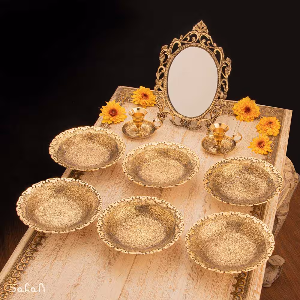 ست هفت سین برنجی آنتیک کد 1215