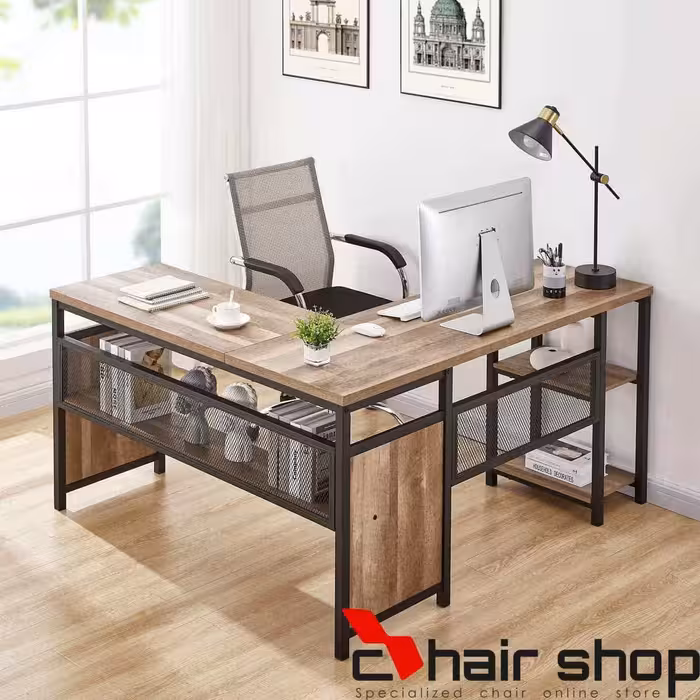 میز کامپیوتر و تحریر چوب و فلز کد 10010