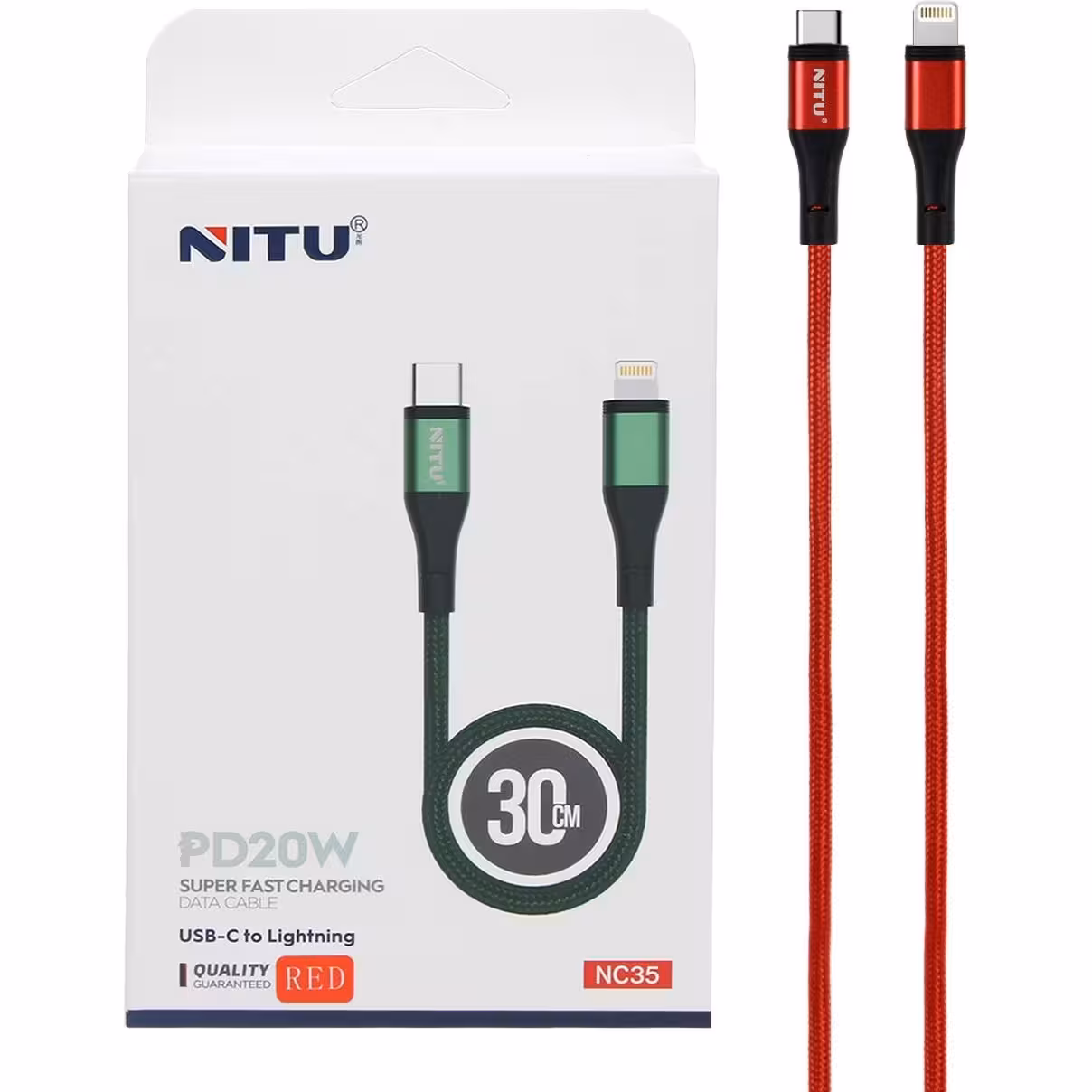 کابل تایپ سی به لایتنینگ نیتو مدل NC35 طول 30 سانتیمتر