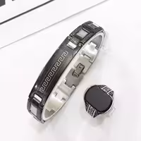 دستبند و انگشتر مردانه استیل 356410500