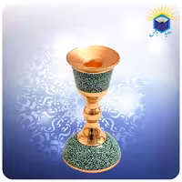 شمعدان کوچک مس و فیروزه کوب آقاجانی