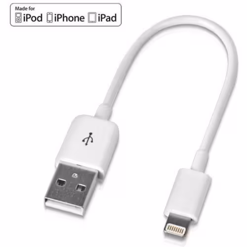 کابل کوتاه شارژ و انتقال داده لایتنینگ پاور بانکی 23cm Apple Portable Fast Charging Data Sync