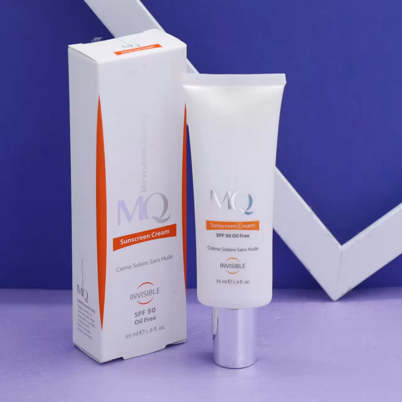کرم ضد آفتاب فاقد چربی بی رنگ 55 میل MQ ام کیو SPF 50 کد 91934