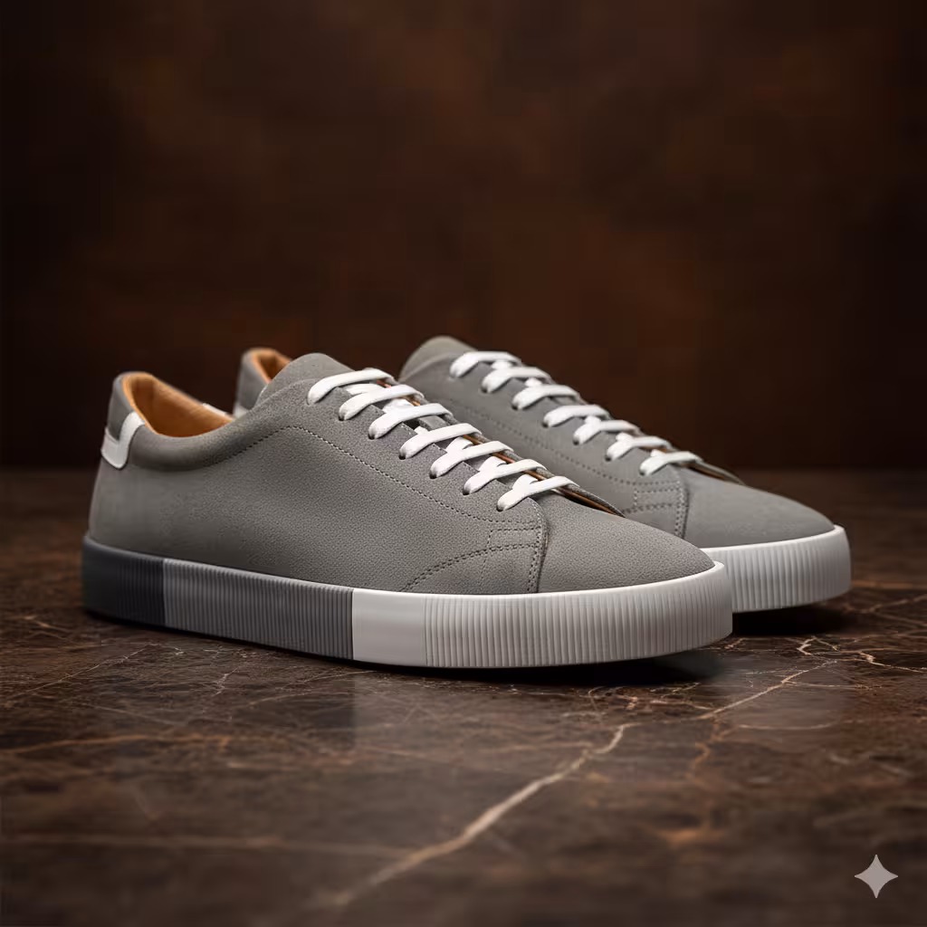 کفش چرم مردانه ونس کد VN074GR رنگ طوسی