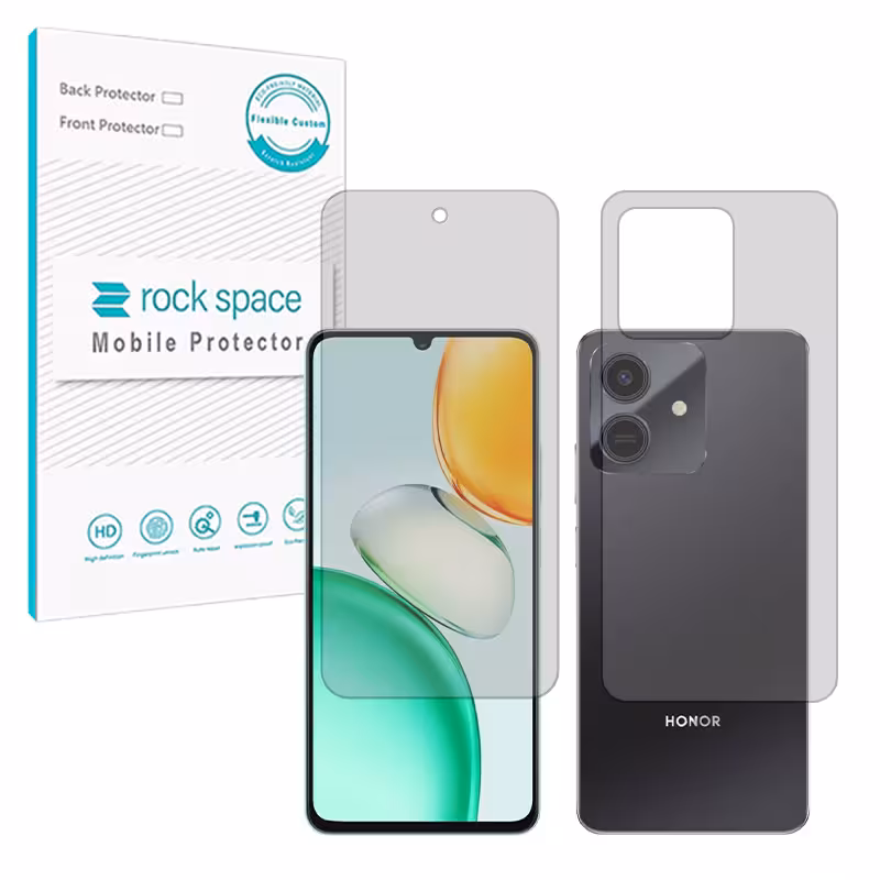 گلس صفحه نمایش و پشت گوشی آنر Play10 مدل نانو هیدروژل شفاف برند راک اسپیس کد SS