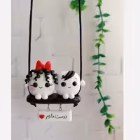 آویزماشین مدل قند دوتایی با متن دلخواه | amazonchi