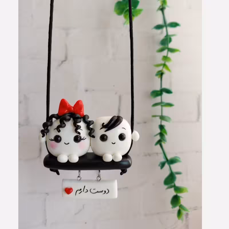 آویزماشین مدل قند دوتایی با متن دلخواه | amazonchi