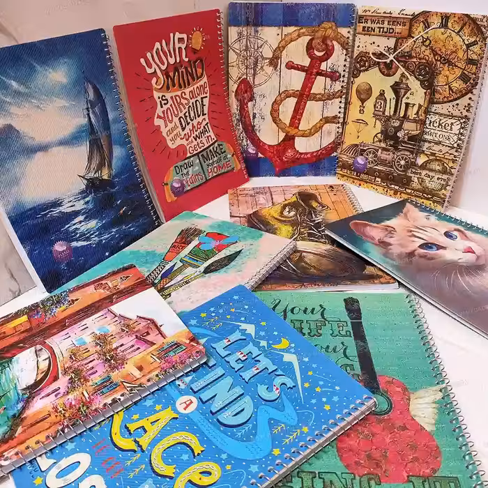 دفتر 50 برگ طلقی کلاسیک پرنو بسته 5 عددی