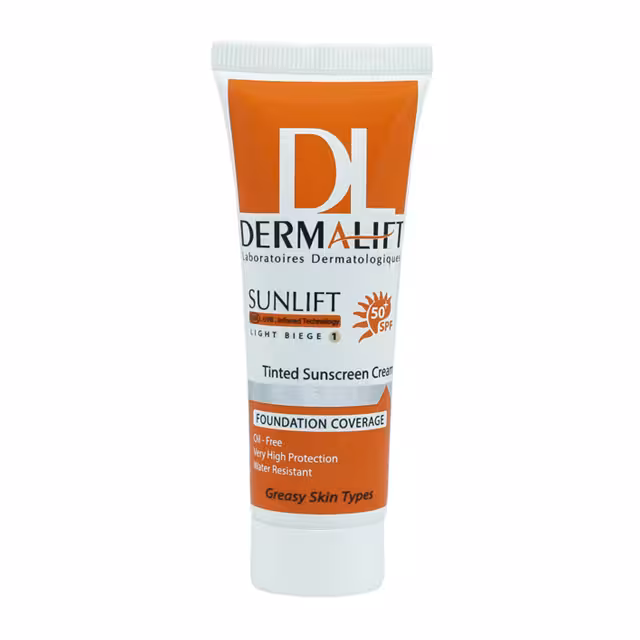 کرم ضد آفتاب رنگی درمالیفت مدل سان لیفت بژ روشن حجم 40 میلی لیتر