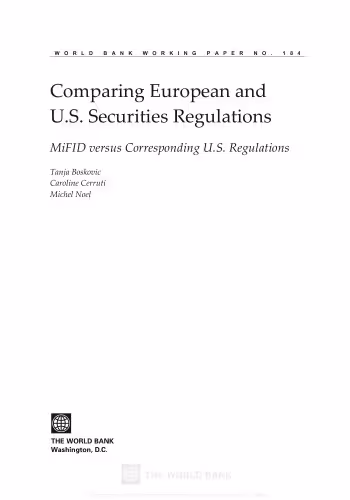 خرید و دانلود نسخه کامل کتاب Comparing European and U.S. Securities Regulations: MiFID versus Corresponding U.S. Regulations (World Bank Working Papers)