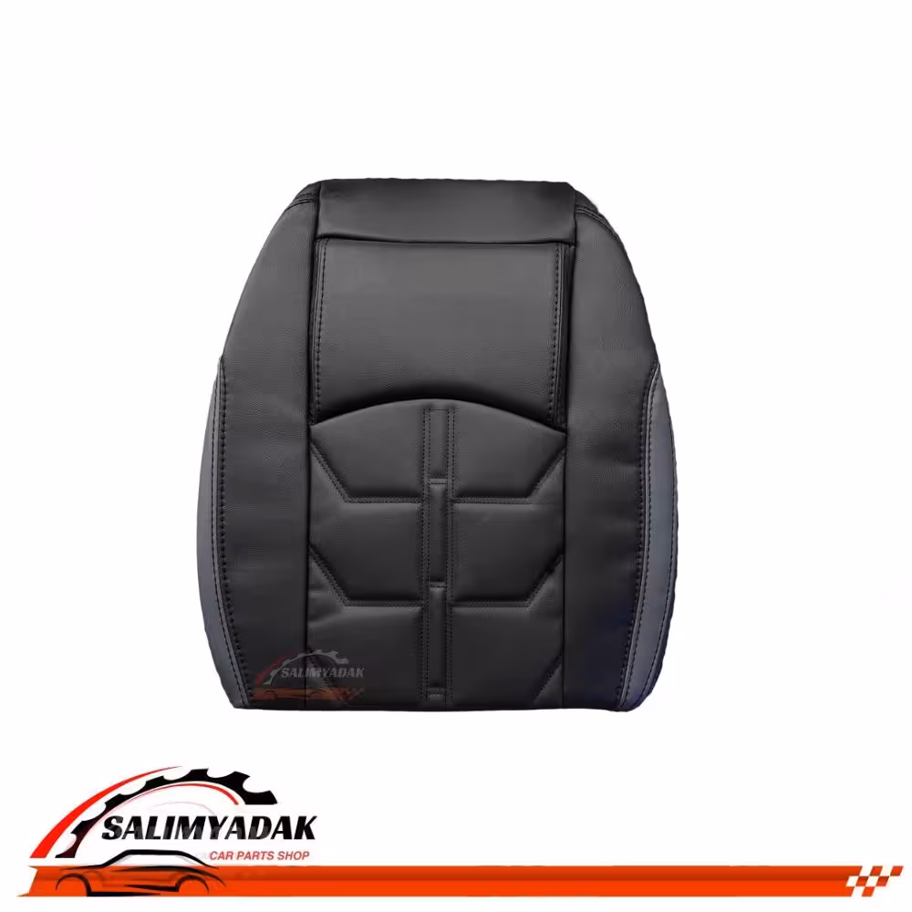 روکش صندلی کوییک چرم رنگ مشکی نوار طوسی