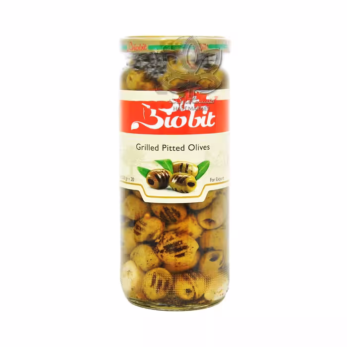 زیتون سبز فرآوری شده بدون هسته کبابی 500 گرم بایوبیت - biobit
