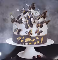 پروانه روی کیک تزیینی مشکی غیر خوراکی