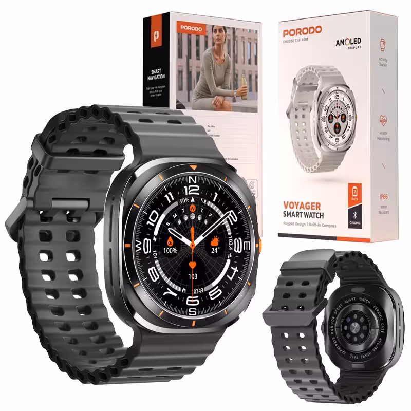 ساعت هوشمند پرودو مدل Porodo Voyager Smart Watch نمایشگر Amoled