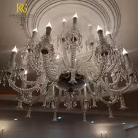 لوستر سه طبقه کریستالی باکارات شفاف بلوری
