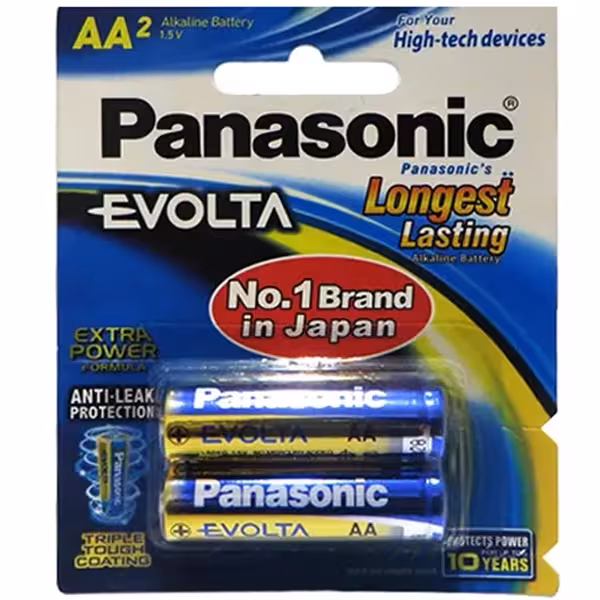 باتری قلمی آلکالاین LR06-AA پاناسونیک مدل Evolta بسته 2 تایی