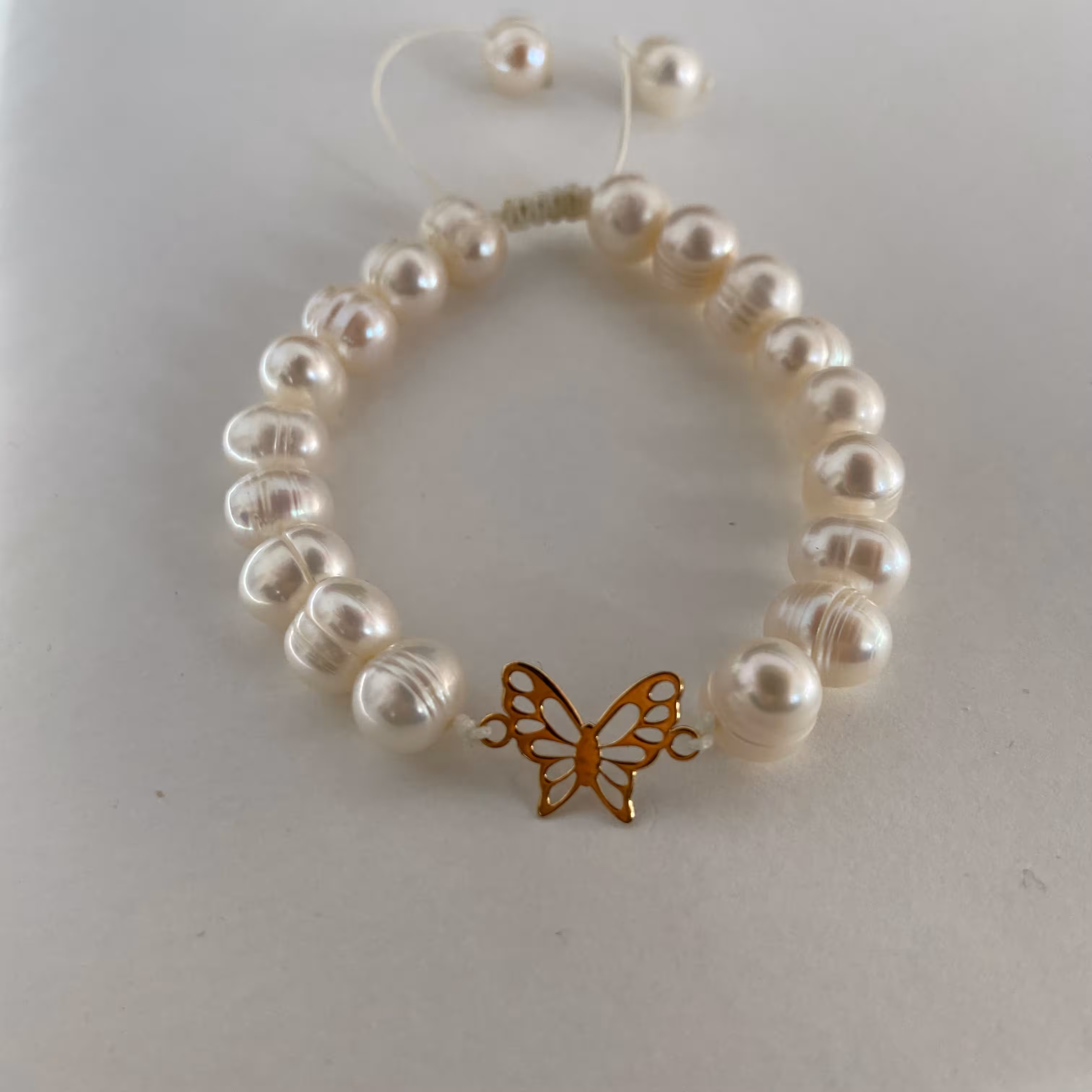 دستبند طلا  با مروارید پرورشی اصل