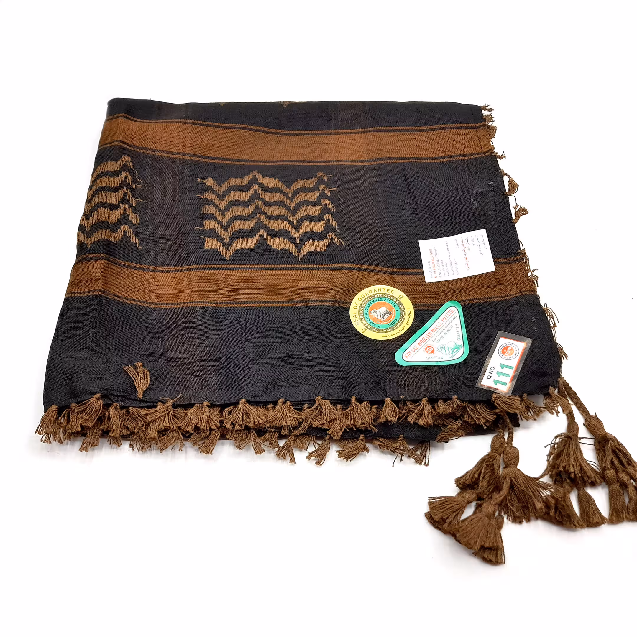 چفیه ( شماق ) مشکی قهوه ای تیره کد 240004