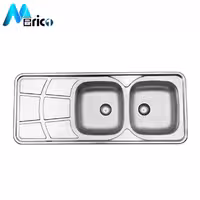 سینک استیل البرز کد 219 توکار دو لگنه