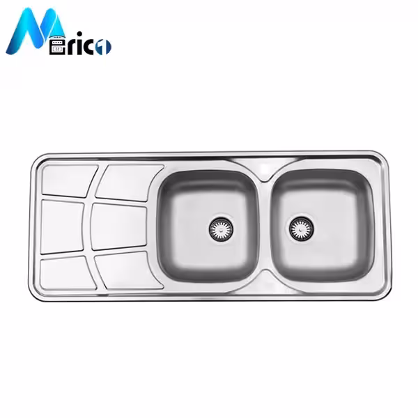 سینک استیل البرز کد 219 توکار دو لگنه