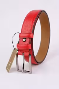 کمربند چرم اصل قرمز
